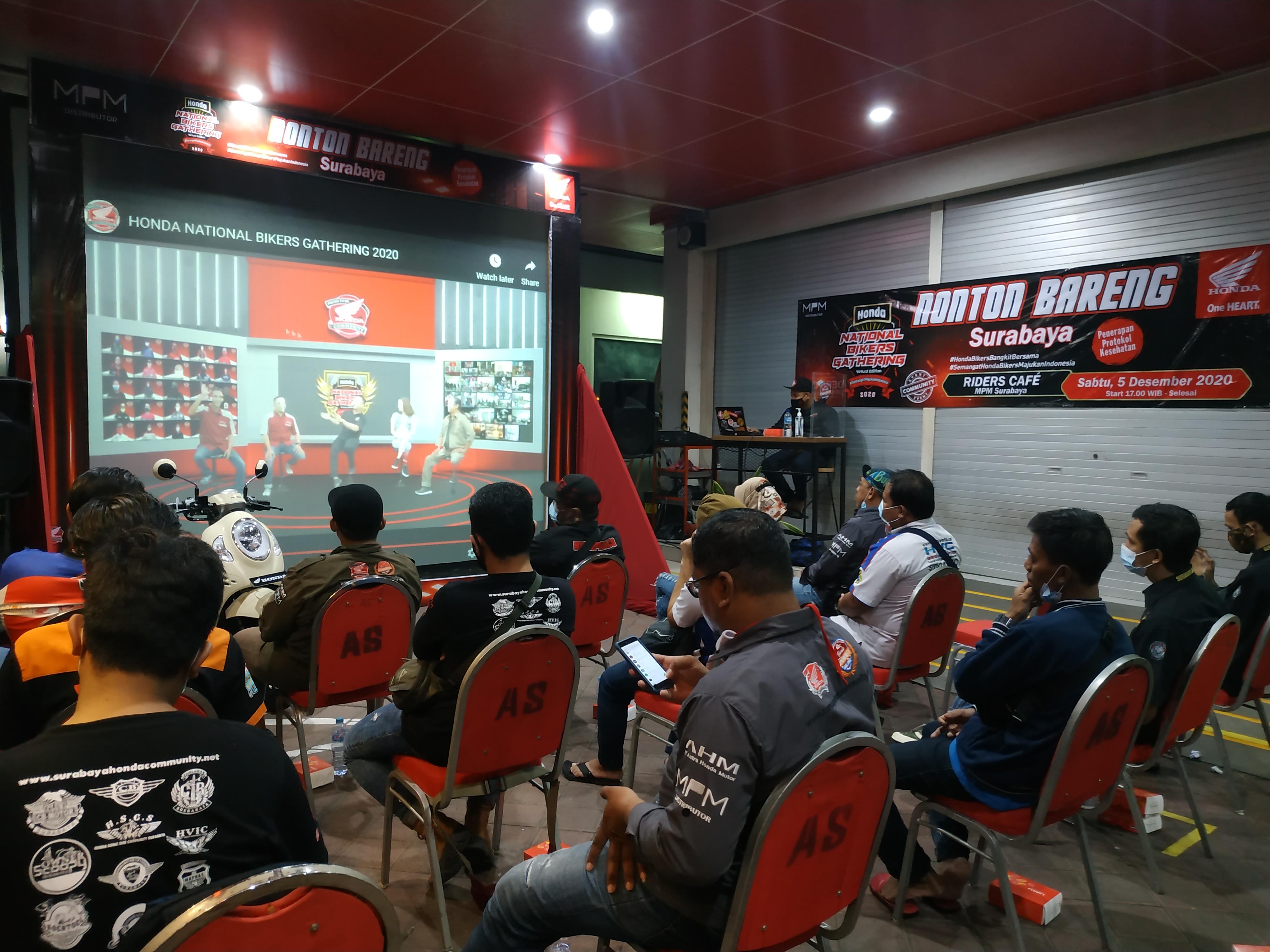 Meriahnya Nobar Honda National Bikers Gathering Virtual Edition Honda Community Jatim