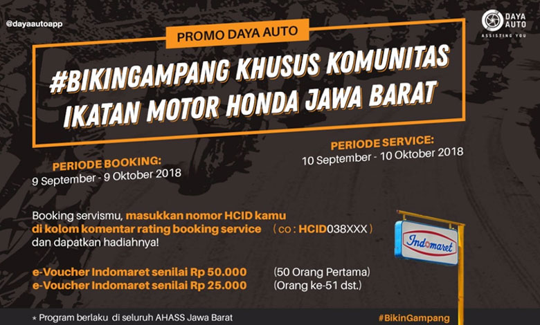 Promo Diler  Honda Jawa Barat, Gratis Voucher Indomaret loh…